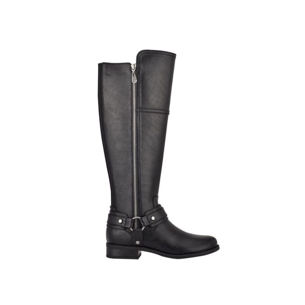 GBG LOS ANGELES Womens Black Flex Back Gold-Tone Harlea Riding Boot 5 M WC